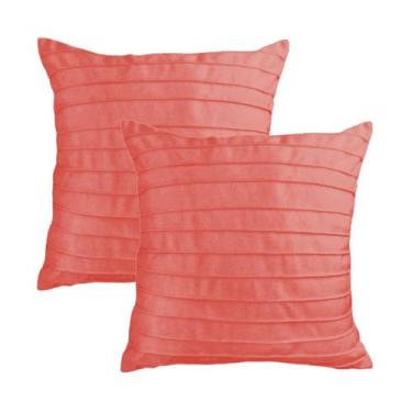 Imagem de Kit 2 Capas para Almofada Drapeada Line em Veludo 43x43 com Enchimento