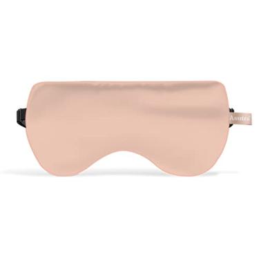 Imagem de ASUTRA Almofada de olho de seda para dormir, rosa claro - preenchida com botões de lavanda e sementes de linho, máscara de olho pesada, venda para meditação e bloqueio de luz, máscara de gel