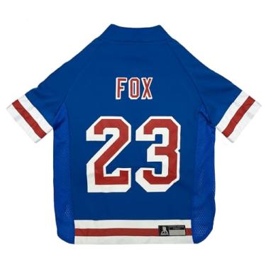 Imagem de Pets First NHLPA Camiseta de malha Adam Fox para cães e gatos, New York Rangers Foxy-23 Dog Jersey, tamanho GG, camiseta licenciada para cães com seu jogador de time de hóquei favorito