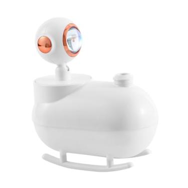 Imagem de XLWLLNJ Umidificador de ar de mesa Umidificador multifuncional decorativo com luz Umidificador de gotejamento de água Umidificador de névoa para escritório, Branco