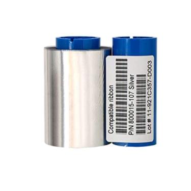 Imagem de Fita de prata 800015-107 compatível com impressoras Zebra/Eltron P300 P310 P320i P330i P400C P420C P420i P430i P500C P520C 1000 imagens
