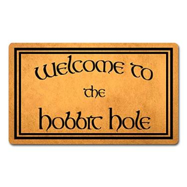Imagem de LinxiHome Tapetes de porta antiderrapantes engraçados para entrada de casa, tapete de borracha, tapetes de cozinha, tapetes de cozinha e tapetes de 45,72 cm (L) x 76,2 cm (C), Welcome to the Hobbit Hole the Lord of the Ring, 1