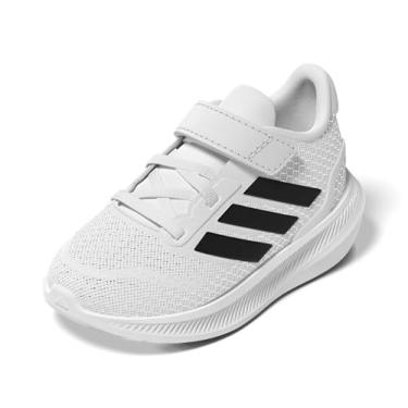 Imagem de adidas Tênis infantil unissex Run Falcon 5, Branco/Preto/Preto, 16