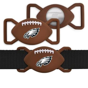 Imagem de Suporte NFL Philadelphia Eagles Football Apple AIR TAG pacote com 2 para cães e gatos, capa para Apple Airtag Tracker, suporte de coleira GPS para dispositivo de rastreamento de cães
