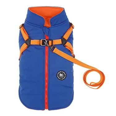 Imagem de Jaqueta Norbi Pet quente para cães pequenos colete com coleira para filhotes de inverno 2 em 1 roupa para clima frio