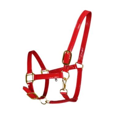 Imagem de menolana Cabresto de cavalo para queixo e garganta, cabresto portátil leve para treinamento de corda de cavalo para prática, Vermelho Grande