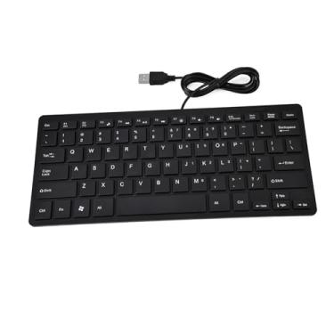 Imagem de Ultra Fino 78 Teclas Mini Teclado Com Fio USB Transmissão Estável para Desktop Laptop PC (Preto)