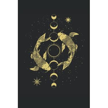 Imagem de Koi Carp Moon Phase Astrology Ying Yang Anti Stress Japan Fish Garden Pond: PUZZLE BOOK - Funny Japan Souvenier Fish Koi Gift, Gift Idea - A5 (6x9) - ... puzzle, note, book, sketch, planner, boredom