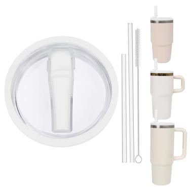 Imagem de Tampa de copo de substituição à prova de vazamento de 850 g e 590 ml com canudo - Apto para Stanley Adventure Quencher H2.0 850 g, 567 g com manipulador e copo de 590 ml sem alça (polar, 590 ml e 850