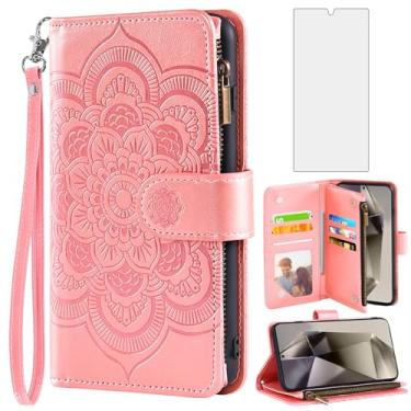 Imagem de Asuwish Capa de celular para Samsung Galaxy S25 Ultra 5G capa carteira com protetor de tela de vidro temperado e flor flip porta-cartão de crédito suporte acessórios para celular S25Ultra 25S S 25