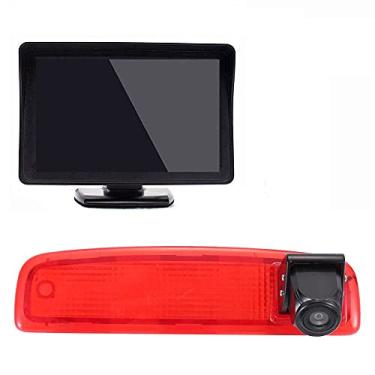 Imagem de Monitor LCD TFT de 4,3 polegadas + câmera com lente CMOS de 12 mm. Substituição da câmera traseira do teto do carro para Renault Dacia Terceira luz de freio Dokker Logan MCV Express Box