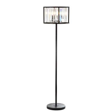 Imagem de JONATHAN Y JYL9054A Bevin 60 cm Lâmpada de piso de metal/cristal LED, glamour, contemporânea para quarto, sala de estar, bronze polido a óleo