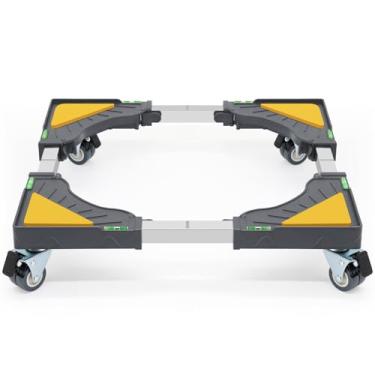 Imagem de Nefish Carrinho De Lavadora Ajustável Mini Geladeira Suporte Para Máquina De Lavar Rolo Móvel Carrinho Universal Dolly Com 4 Rodas Traváveis Base Móvel Suporte Para Lavadora Secadora Geladeira