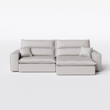 Imagem de Sofá Atlanta Retrátil e Reclinável 2,50m em Chenille Bege - Home Mobil