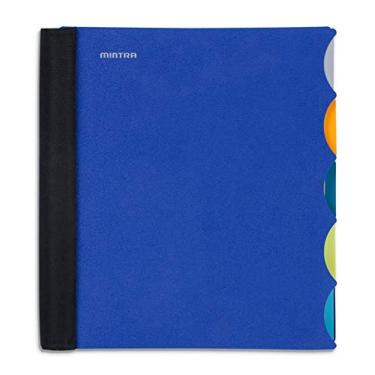 Imagem de Caderno espiral premium durável Mintra Office – bobinas cobertas de tecido, sem presilhas, com divisória de bolso ajustável, régua, organização, estudante, escola, Azul, 5 Subject (8.5in x 11in)