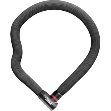 Imagem de ABUS Cadeado de ganso 4204K - Cadeado de bicicleta flexível e sem chocalhos feito de aço endurecido - Corrente de aço de 4 mm de espessura, diâmetro total de 28 mm - 85 cm de comprimento - com chave -