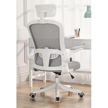 Imagem de Genérico Cadeira de Escritório Ergonômica, Moderno, Design Ergonômico, Funções Adjustáveis Flexíveis, Cinza e Branca