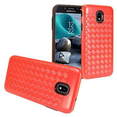 Imagem de Samsung Galaxy J7 (2018), J7 Refine, J7 Star, J7 Crown, J7 Aura, J7 V J7V 2ª geração J737 - Capa híbrida + protetor de tela de vidro temperado - CF3 Vermelho