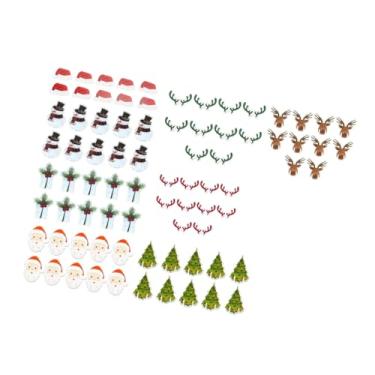 Imagem de 240 PCs Cartão de Xícara de Vidro de Natal Padrão Fofo Cartões de Decoração de Vinhos de Festa para Coleta de Natal