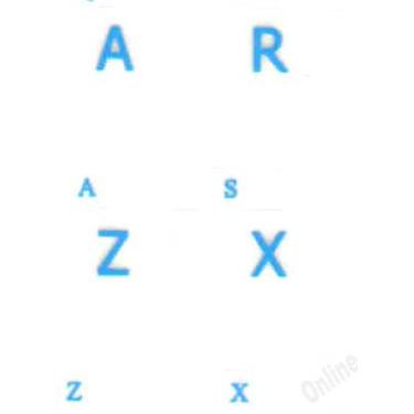 Imagem de Colemak Transparente com Etiquetas de Letras Azuis para Qualquer Teclado de Computador