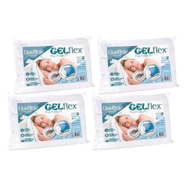 Imagem de Travesseiro Viscoelástico Gel Nasa Gn1101 C/ Capa Percal 200 Fios Kit C/ 4 Un (50x70) - Duo