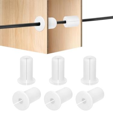 Imagem de HiPicco 6 peças de ilhós de parede para cabos, cabo de silicone de 9,5 cm, bucha de parede, alimentação, kit de roteamento, acessórios, cabo de parede, passagem, para Ethernet com orifício de 7 mm,