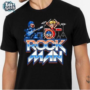 Imagem de Camiseta Mega Man Rock Band Jogo Game - Vesttuario, P, Preto