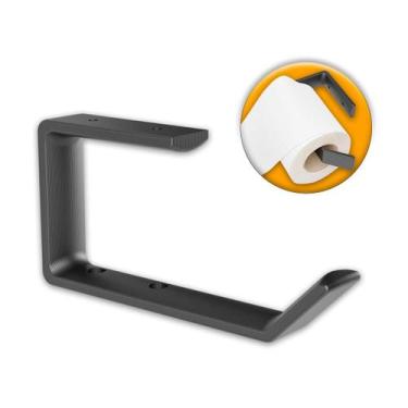 Imagem de Suporte Papel Higiênico Parede Compacto - Deliquadros, PRETO