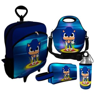 Imagem de Kit Escolar Infantil Mochila de Rodinha + Lancheira Térmica + Necessaire Plus + Squeeze de Alumíni-Unissex