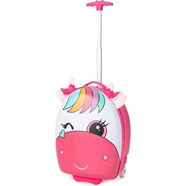Imagem de HONEY JOY Bagagem infantil, mochila rígida infantil de 30,5 cm e mala de viagem com rodinhas de 40,6 cm, 2 peças, conjunto leve de bagagem de mão, bagagem infantil com rodas para meninas e meninos,