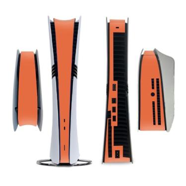 Imagem de Adesivo lateral completo para PS5 PRO Disc Console Center Skin Console Skin Decalque Vinil Skin Pure Color (Laranja)