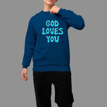 Imagem de Moletom Gola Careca Basico Masculino Casual Inverno Blusa De Frio God 