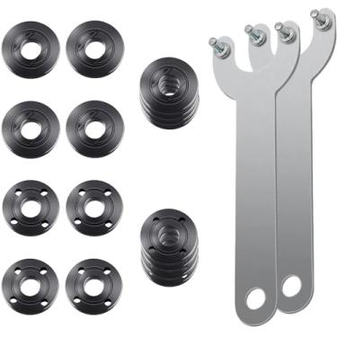 Imagem de Kit de 18 chaves de porca de rebarbadora angular 5/20.3 cm-11 chave de porca de trava de metal flange compatível com Dewalt Bosch Hitachi Metabo