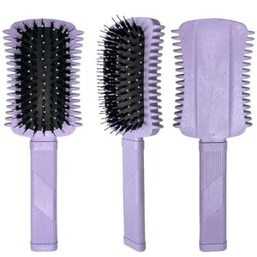 Imagem de Escova de cabelo cacheado para mulheres, cachos definidos, escova de estilo, desembaraçador, pente de cabelo emaranhado, massagem no couro cabeludo, ferramentas de estilo (1 peça roxa-9205)
