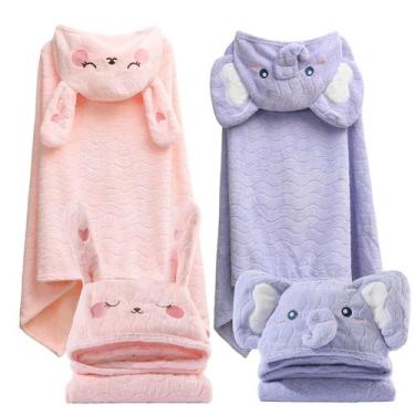 Imagem de Toalhas infantis FOINEMYED, pacote com 2 capuzes para meninas e menino