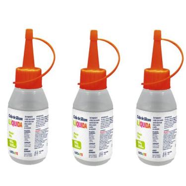 Imagem de Kit 3 Colas Silicone Liquida Eva Isopor Artesanato Artesão Cola Isopor