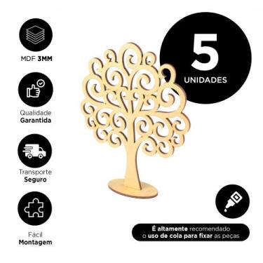 Imagem de  Kit 5 Árvores Arabesco MDF Decoração Centro de Mesa  - R9 Decor