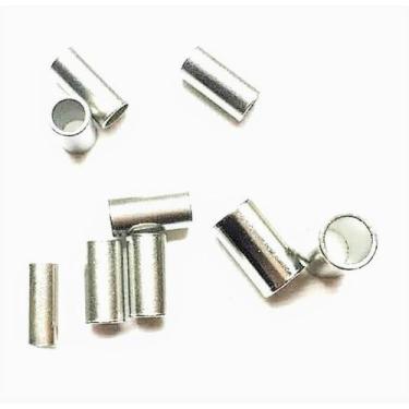 Imagem de Conexão/anilha/luva número 2 em metal niquelado p/ cabo de aço de pesc