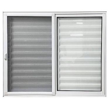 Imagem de Janela de Alumínio  Veneziana 3 Folhas com Tela Mosquiteira  100x120 Branco