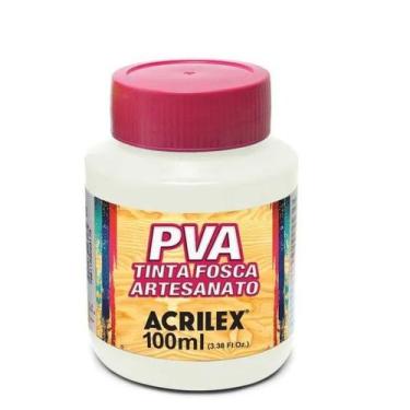 Imagem de Tinta Pva Fosca 100ml P/ Artesanato Acrilex, Branco