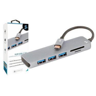 Imagem de HUB USB C 1x3 USB 3.0 Leitor de Cartões SD/Micro SD 5+ 018-7452 PIX