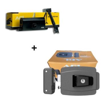Imagem de Kit Fechadura Porta Portão Fechamento Automatico +Mola Aérea - AGL / M