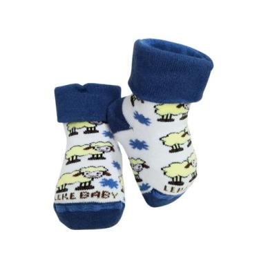 Imagem de Meia baby ant 0-15 azul e branco ovelha ref 01056 312 101 - LEKE  MEIA