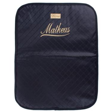 Imagem de Trocador de Fralda Portátil Personalizado com Nome – Impermeável, Acolchoado e Dobrável (Preto Menino)