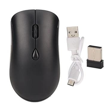Imagem de Mouse sem fio 2.4G 1600DPI Bateria recarregável ergonômica Bluetooth 5.2 Mouse silencioso para desktops de escritório PC (Black)