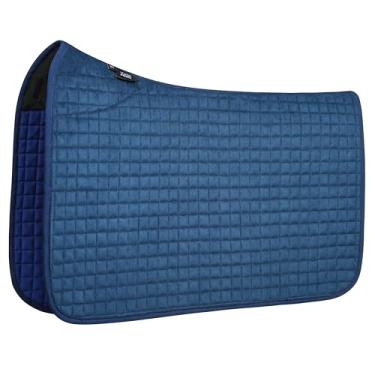 Imagem de Tackmore Almofada de sela quadrada acolchoada para todas as finalidades, respirável, absorvente de choque, confortável, ajuste para cavalos, turquesa