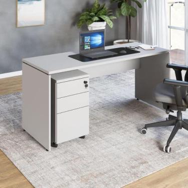 Imagem de Escrivaninha 180cm x 70cm Pé Painel Gaveteiro 3 Gavetas F5 - F5 Office