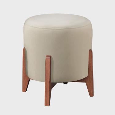 Imagem de Puff Banqueta Madeira Maciça Thor Luxo
