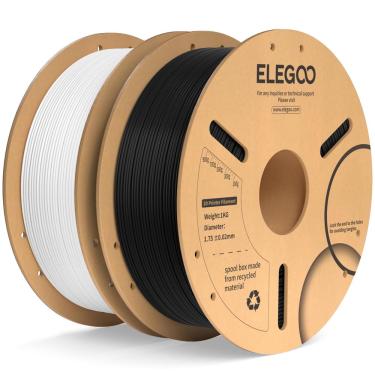Imagem de Filamento de impressora 3D elegoo pla Plus 1,75 mm preto e branco 2 kg
