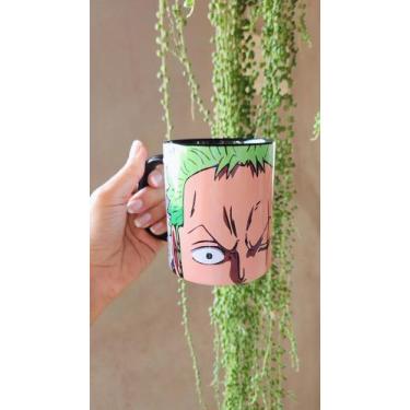 Imagem de Caneca Zoro One piece  325ml alça e interior preto - Pammy studio